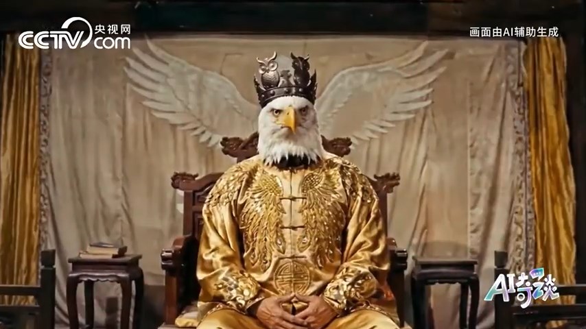 央視製作AI動物武俠片，隱喻美伊戰事收獲超百萬點讚。央視截圖