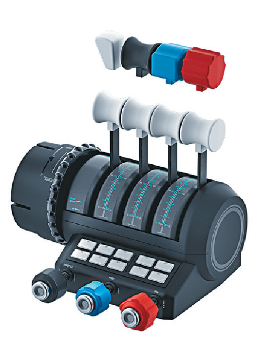 ■模組化油門弧座可以按飛機類型自行更換不同桿頭。