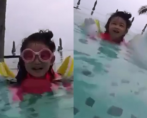 浸浸學得非常開心,一啲都唔怕水!