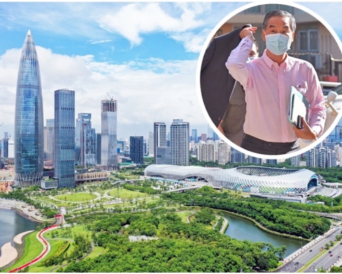梁振英(小圖)指深圳的實力無容置疑。大圖為新華社資料圖片