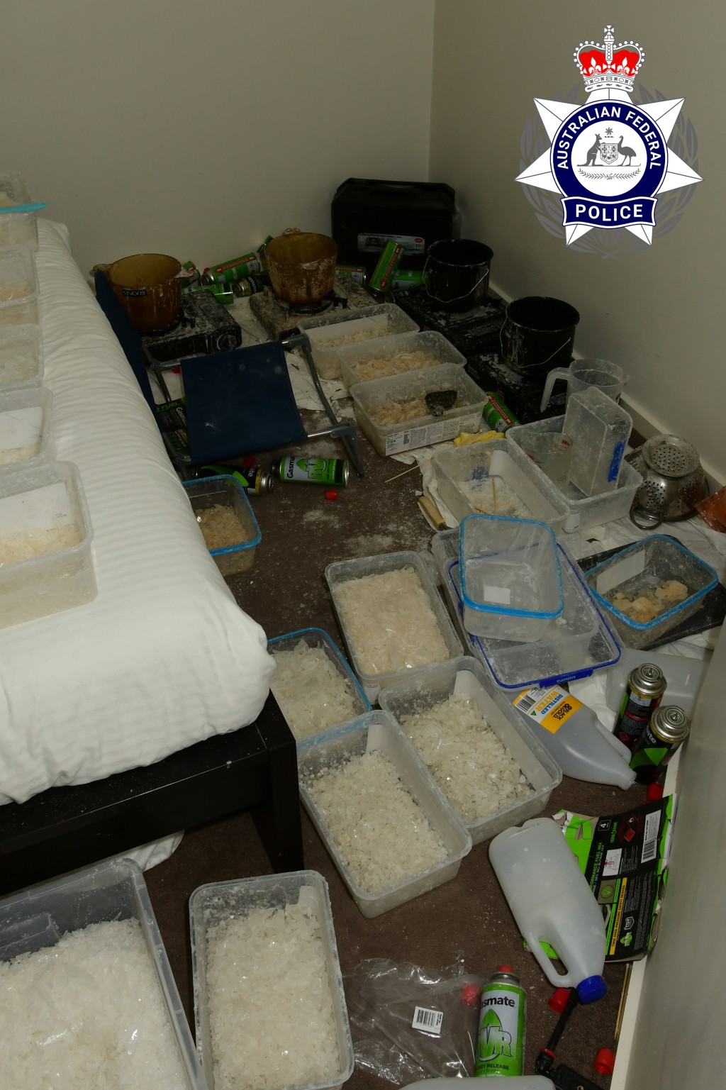 澳洲警方搜查悉尼一住宅，检获约142公斤「冰」毒。澳洲联邦警察（AFP）网页图片