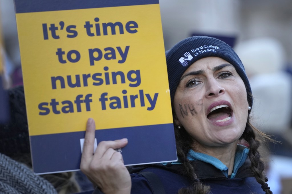 伦敦罢工护士要求「公平薪酬」。AP