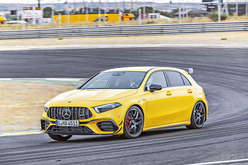 ●A45S配用名為Panamericana直間式鬼面罩，車身加有全套AMG Aerodynamic擾流套餐。