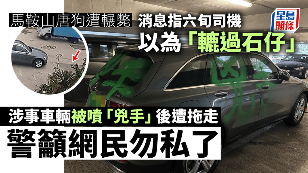 馬鞍山唐狗遭輾斃 消息指有人以為「轆過石仔」 警籲網民勿私了