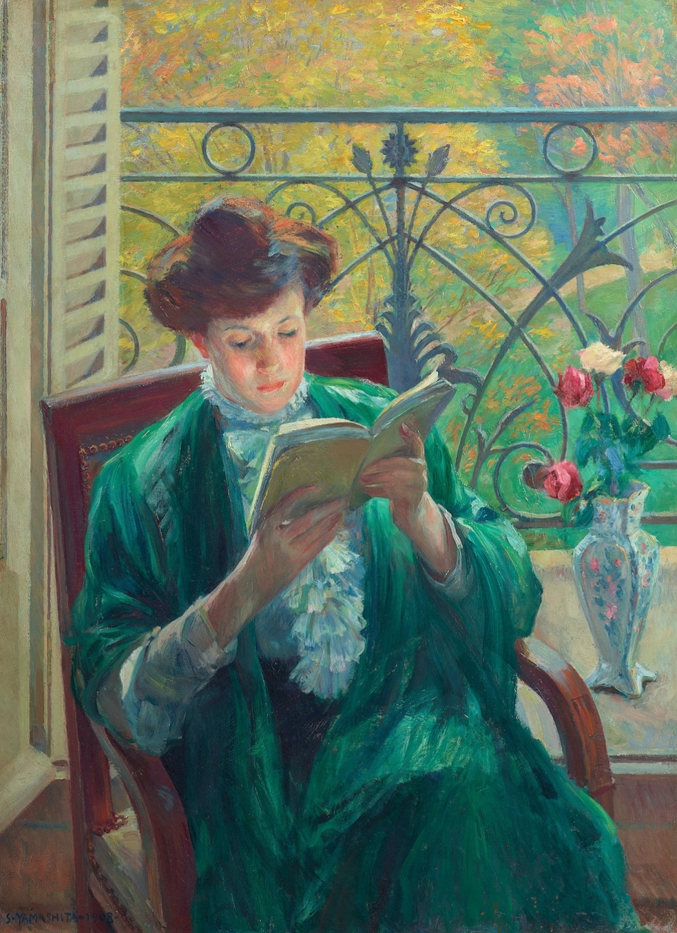山下新太郎作品《Woman Reading》（1908年）