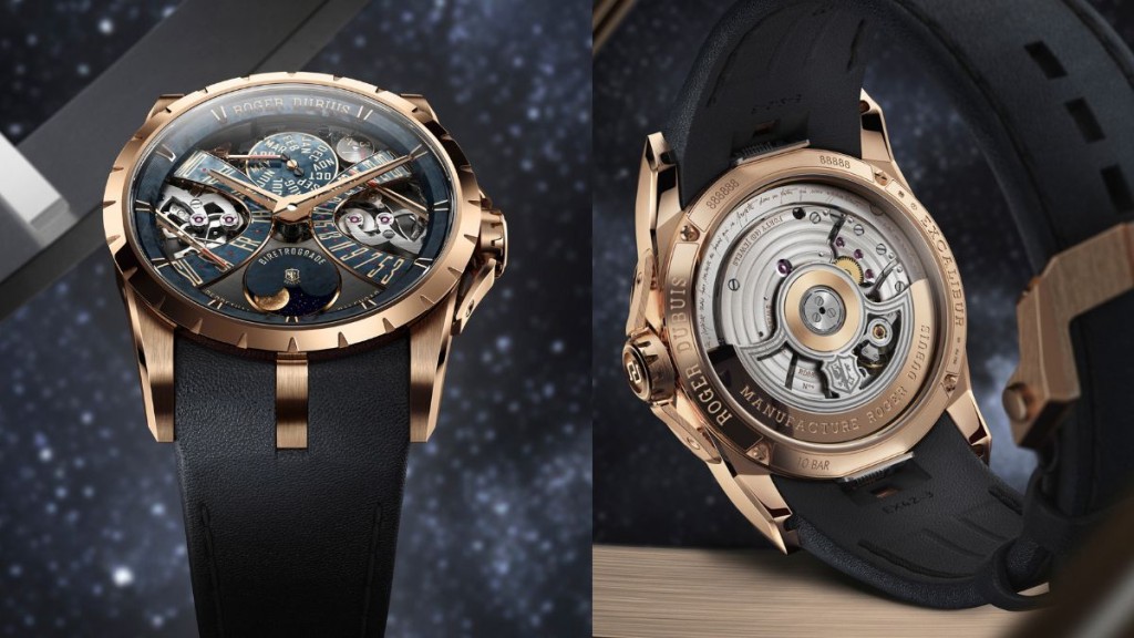 Roger Dubuis Excalibur Biretrograde Perpetual Calendar,錶殼:40mm 玫瑰金 / 機芯:RD850自動 / 限量:188枚 / 售價:約$883,000。 Roger Dubuis Excalibur Biretrograde Perpetual Calendar,錶殼:40mm 玫瑰金 / 機芯:RD850自動 / 限量:188枚 / 售價:約$883,000。