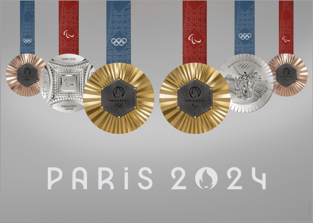 巴黎奧運會和奧殘運會獎牌。