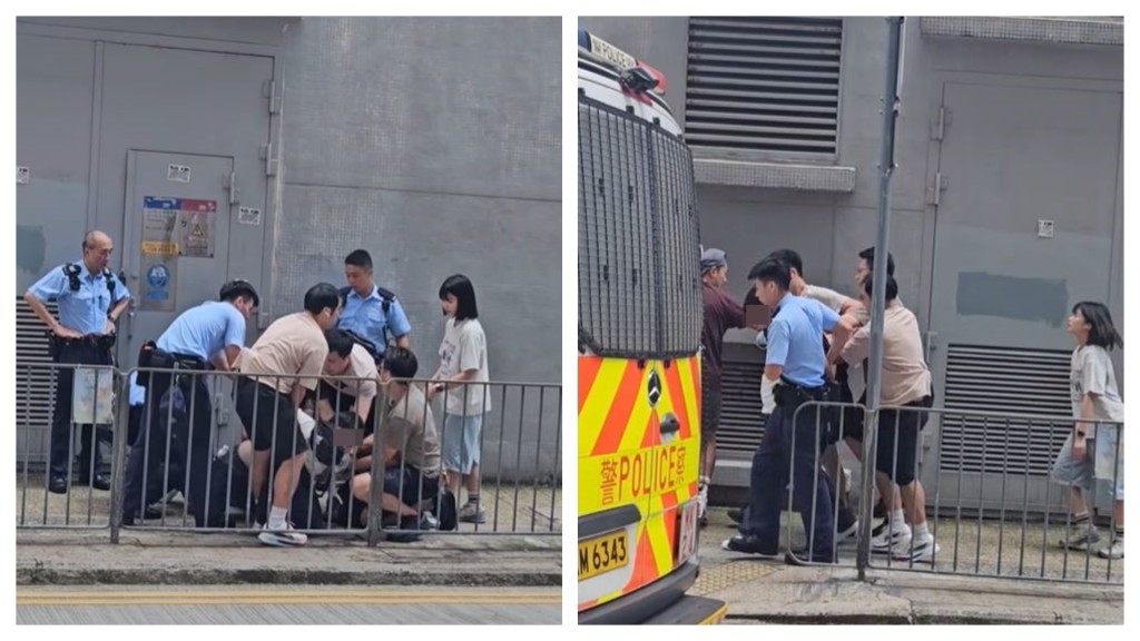 警員在旺角洗衣街埋伏，拘捕到場收錢的騙徒。fb「George Chan」影片截圖