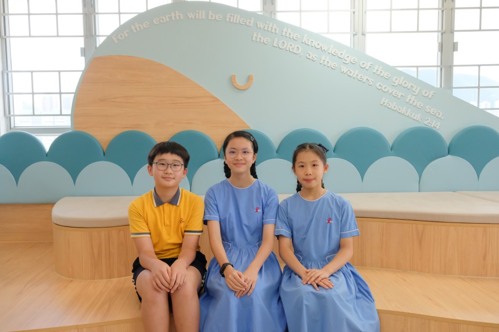 尖子學堂聖公會油塘基顯小學3尖子溫習法（左至右）鄭煜熹、利樂欣、何琋兒（圖片來源：《親子王》）
