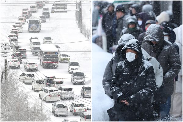 札幌降下破纪录大雪。美联社