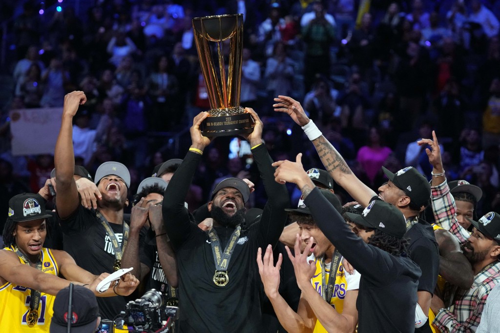 湖人奪史上首屆NBA盃冠軍。Reuters