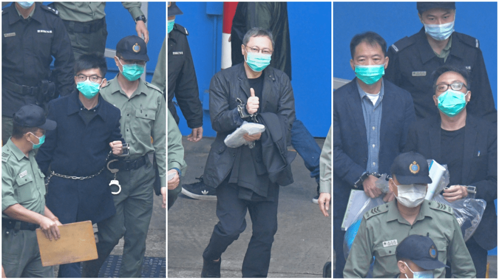 左起： 黃之鋒、戴耀廷、胡志偉、譚得志。