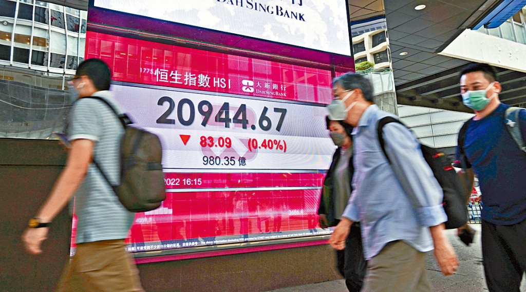 恒指昨日收報20944點,跌83點。