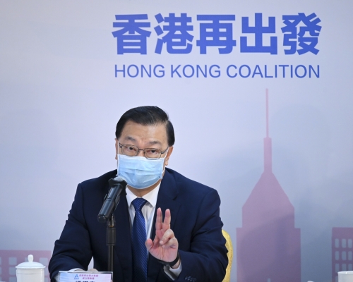 被問大聯盟會否推動23條立法，譚耀宗稱未商具體政治工作。 資料圖片
