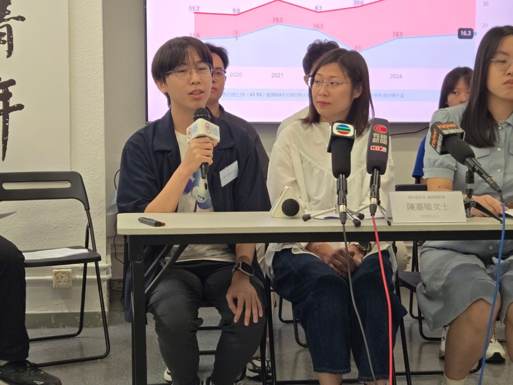 柳同学(左)原以法律系作为首志愿,考虑AI冲击法律行业后,决定改选「外交与国际事务」。高俊谦摄 柳同学(左)原以法律系作为首志愿,考虑AI冲击法律行业后,决定改选「外交与国际事务」。高俊谦摄