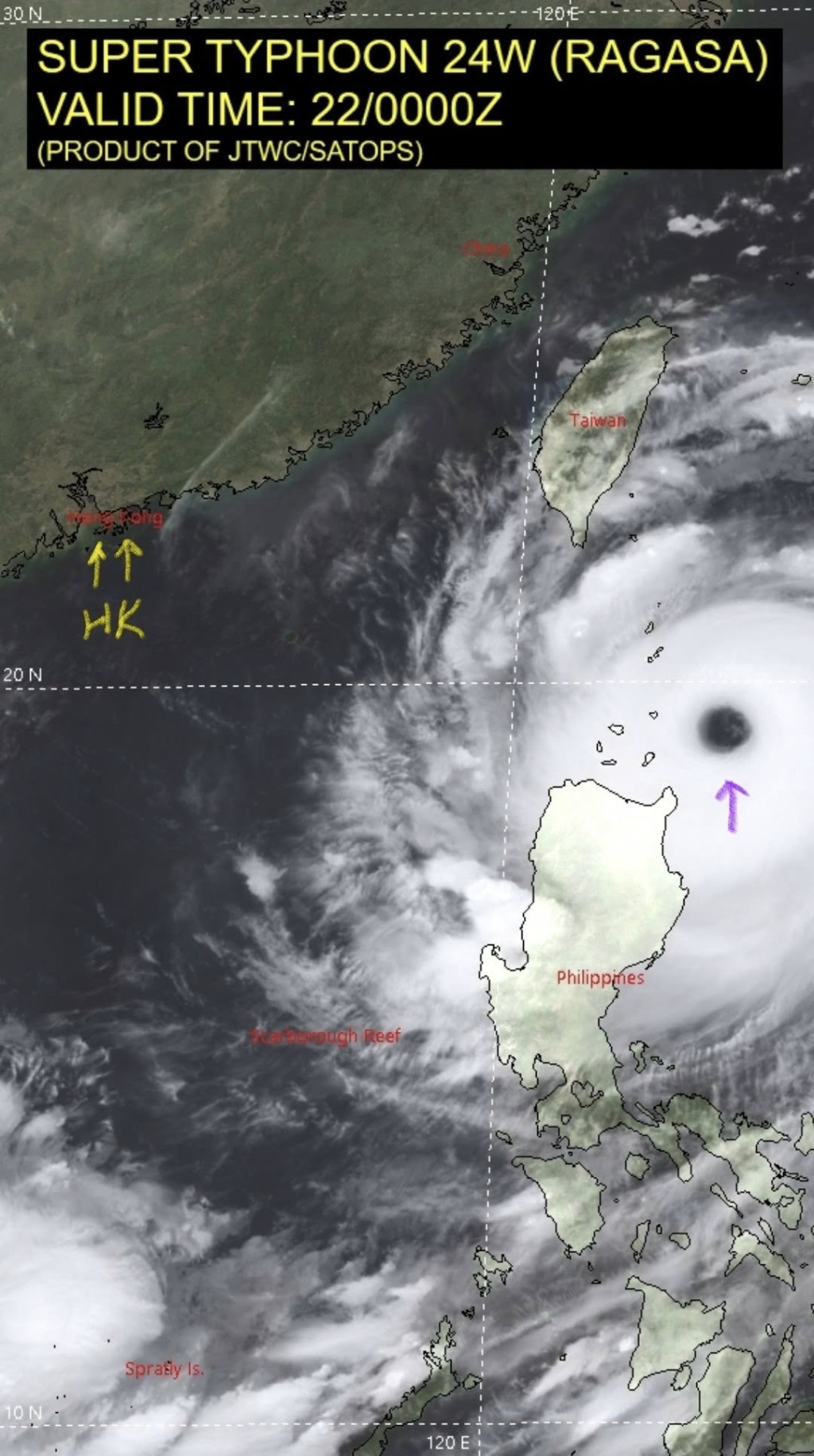 指超強颱風「樺加沙」將在周二（23日）晚上8時，將全港納入34 knots（63 km/h）暴風圈範圍內，屆時全港料達8號風球風速。
