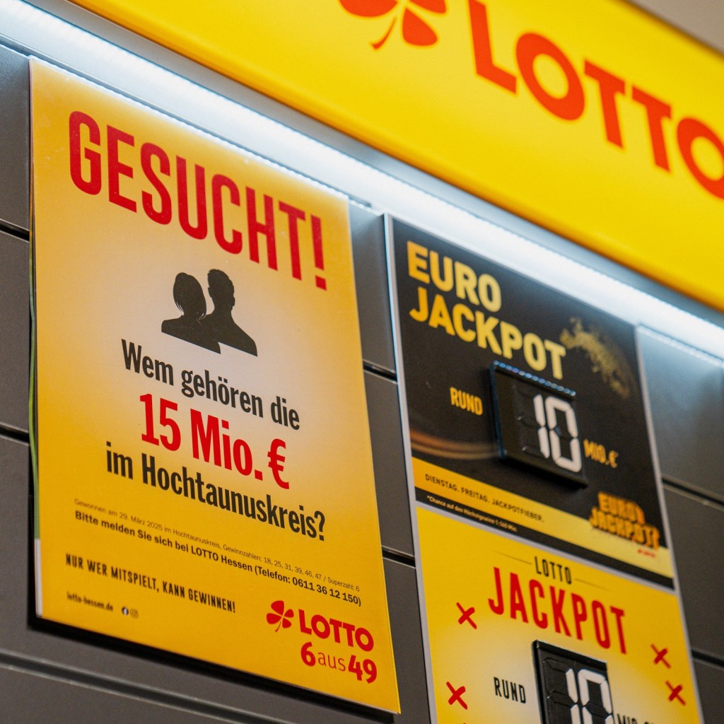 德國一名男子在外套口袋裡翻出舊彩券，驚喜中近1.4億Lotto Hessen彩金。Lotto Hessen