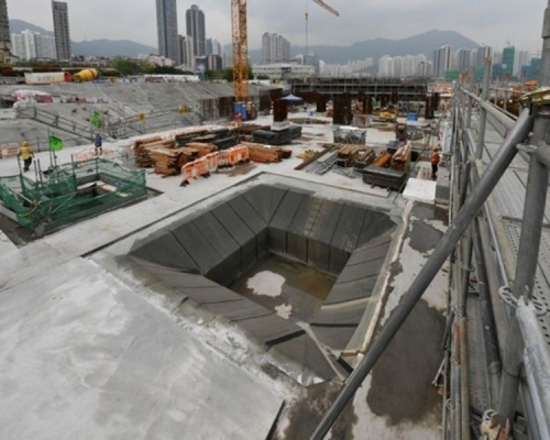 為了重置J2古井,港鐵正將土瓜灣站頂層設計改為石屎槽。資料圖片