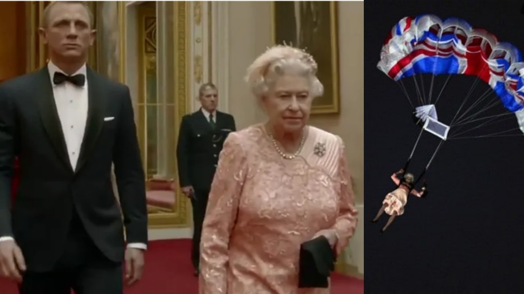 假的從天而降,真正的英女皇在其中一個入口處現身。