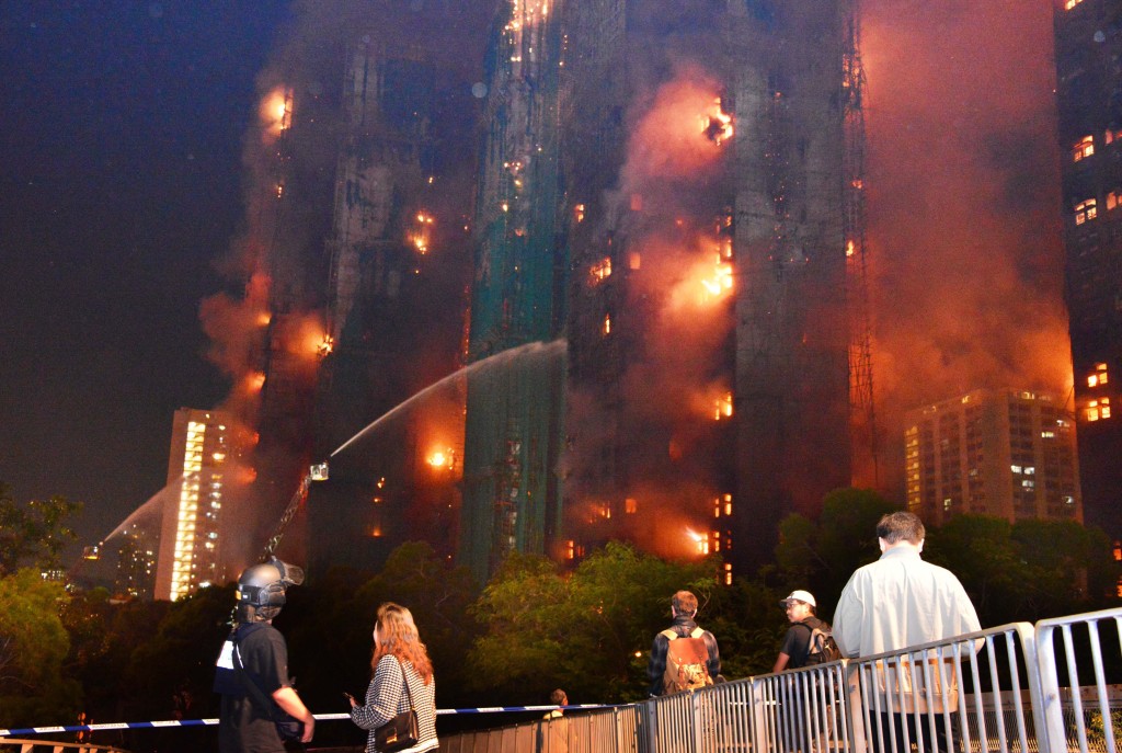 大埔宏福苑五級火。 伍明輝攝