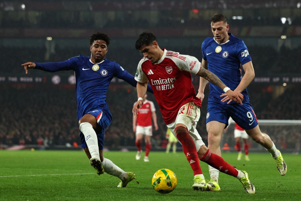 阿仙奴在周二英格蘭聯賽盃4強次回合，主場1:0擊敗車路士。法新社