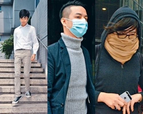 三名被告麥子晞(左)、薛達榮(中)、許嘉琪。資料圖片