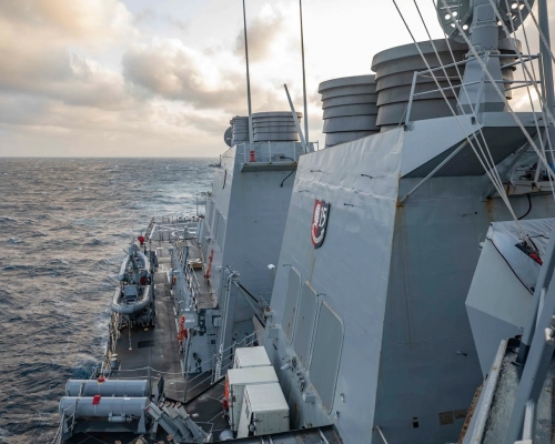 美軍第七艦隊在官網公開米利厄斯號通過台灣海峽的照片。第七艦隊官網