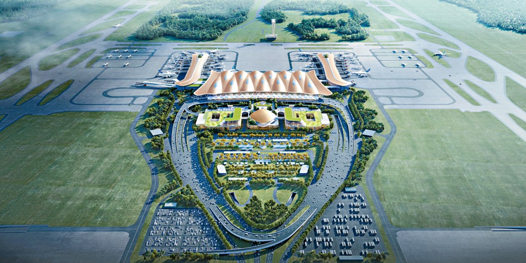 廣州新機場項目昨在佛山開工建設。圖為機場模擬圖。