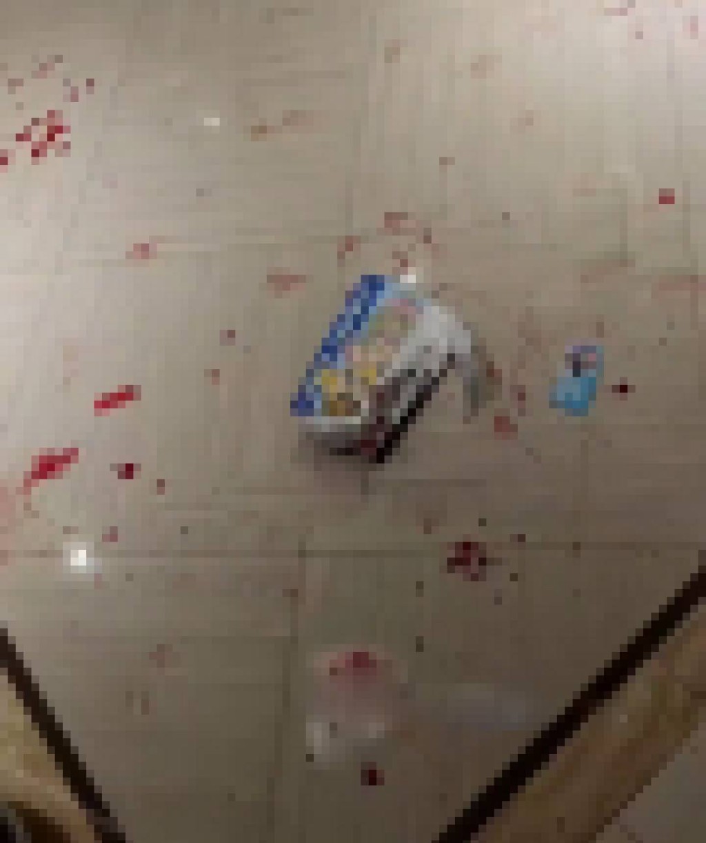 現場滿是鮮血。 現場滿是鮮血。