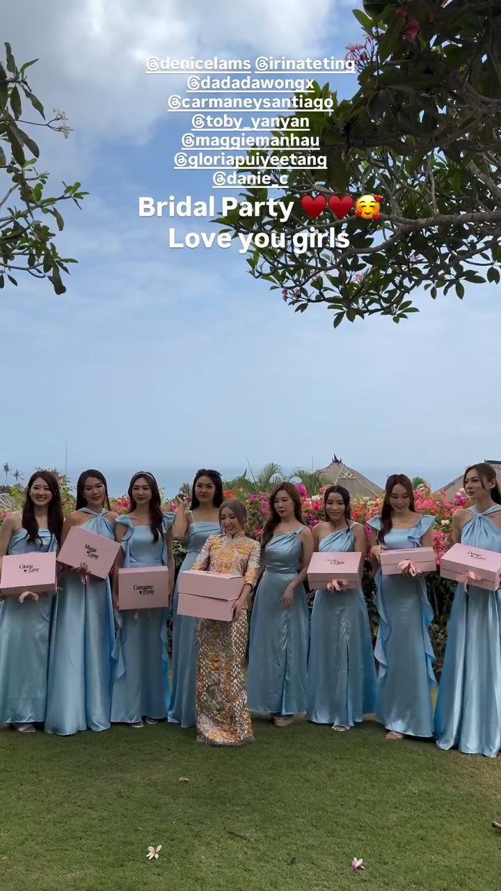 譚嘉儀到印尼峇里島舉行婚禮。