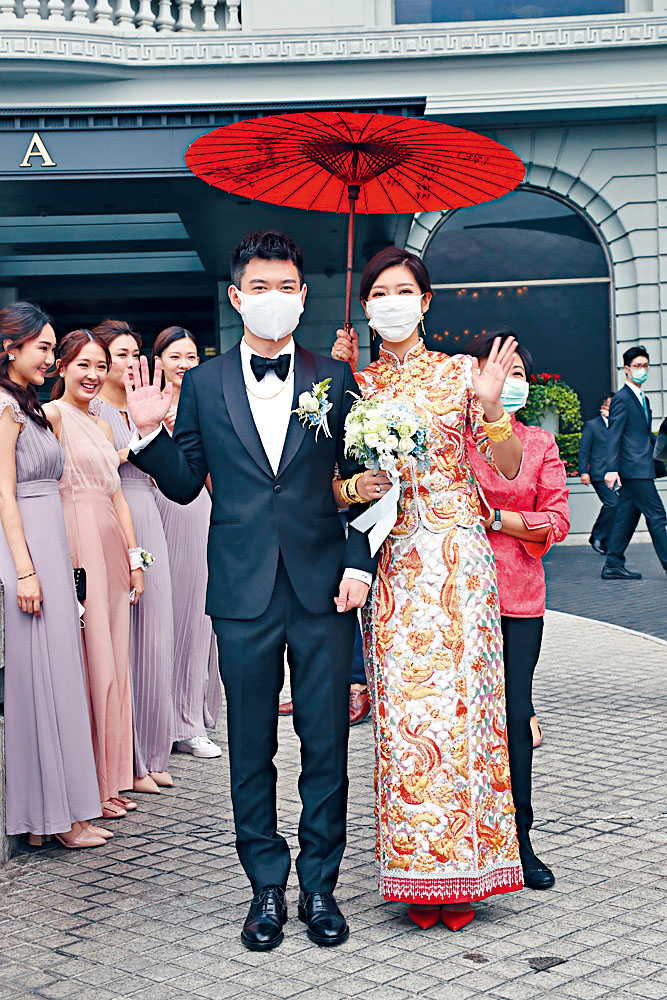 余香凝近日與陸正渡結婚，有指男方家族顯赫。