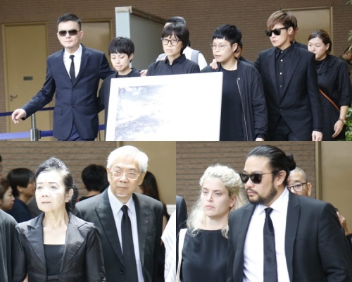 遺孀余靜萍鞠躬致意；盧凱彤父母及哥哥表現平靜。
