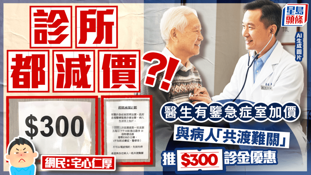 診所都減價？！天水圍醫生推$300診金優惠 回應公立醫療加費望與病人「共渡難關」
