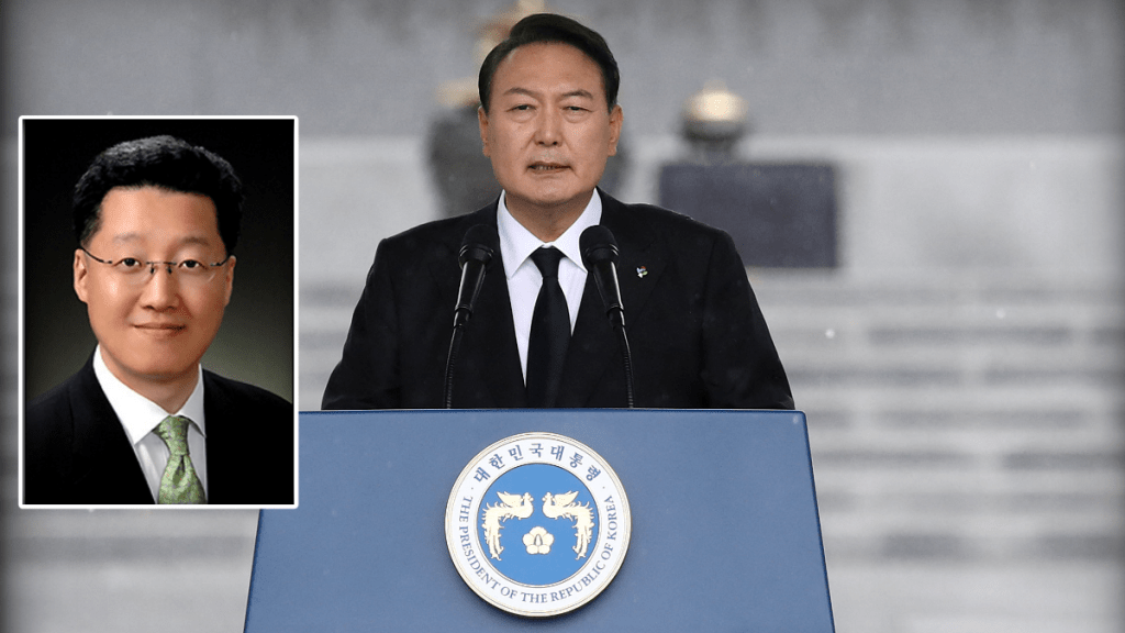 南韓總統尹錫悅任命首爾大學外交系教授鄭在浩（小圖）為新任駐華大使。