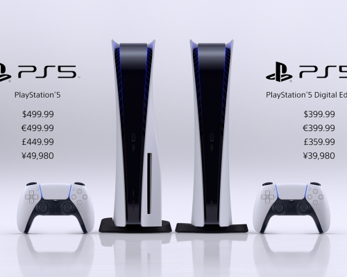 PlayStation 5 主機分為標準版及數位版。官方facebook圖片