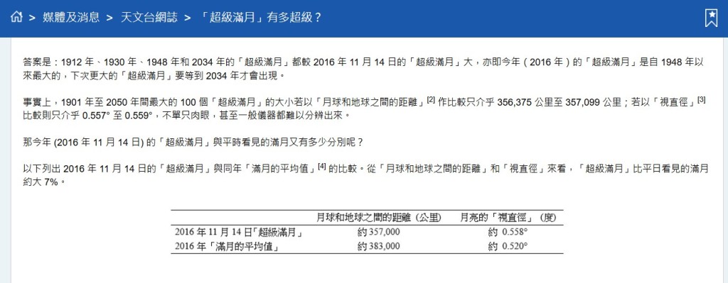 天文台網頁截圖 天文台網頁截圖