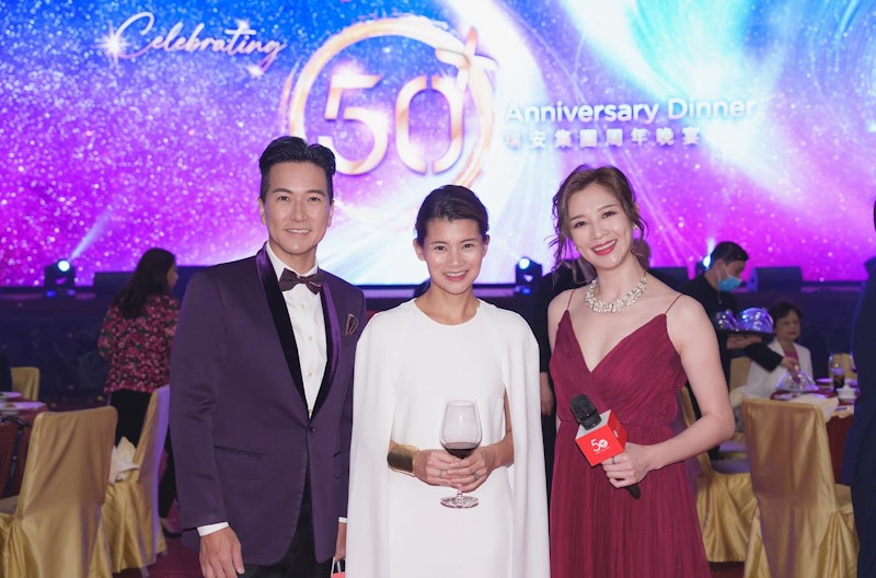 罗宝瑜上次与朱玲玲同场是瑞安集团举办50+周年晚宴。