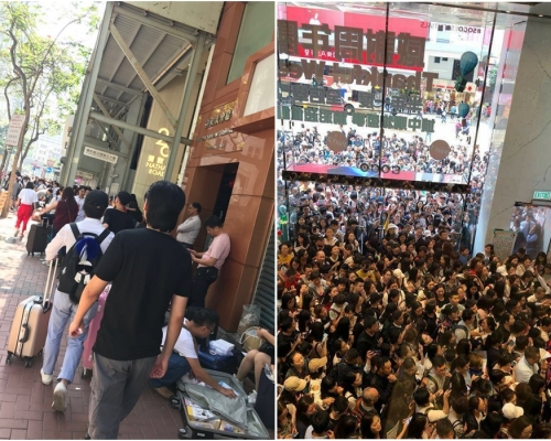銅鑼灣、尖沙嘴百貨大減價吸引大批顧客搶購。