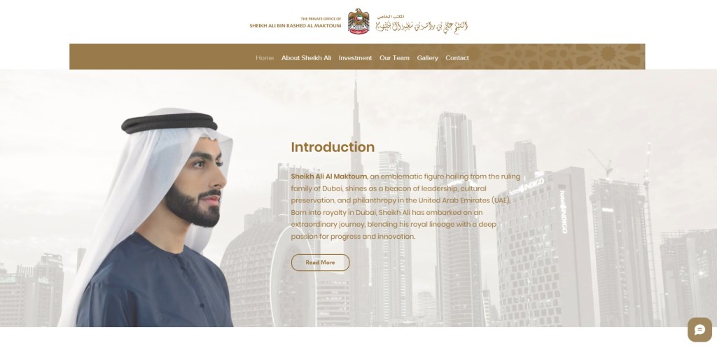 「杜拜王子」的家辦網站。網站截圖
