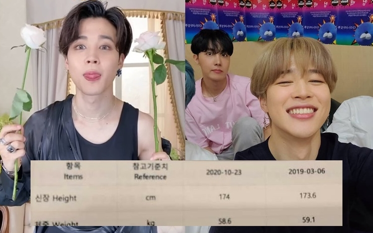 Jimin比年半前高了又瘦了，興奮得向177高的J-Hope宣戰。