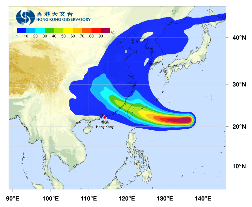 熱帶氣旋路徑概率預報。