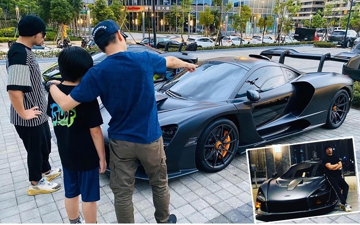 林志穎帶兒子Kimi賞車,踼爆車主係周杰倫。