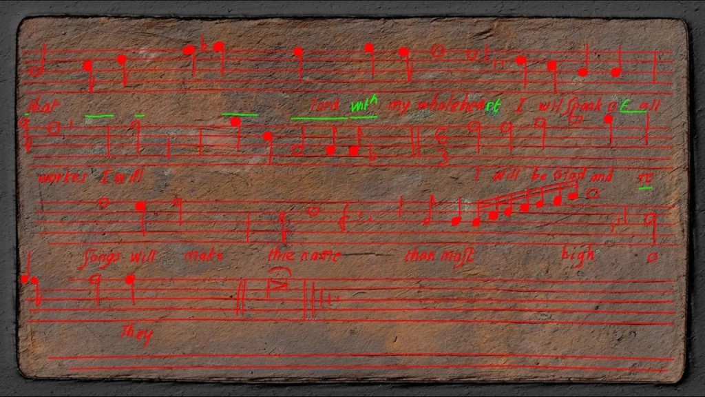 经立体成像分析，印刷铜板背面藏完整乐谱。（图片来源：Archiox/Bodleian Library）