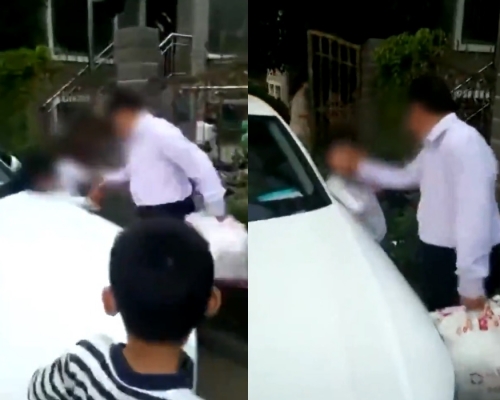一名女童被父親當眾掌摑教訓,期間女兒哭得聲嘶力竭,懇求父親停手,惟父親仍狠狠地大巴大巴摑下去。