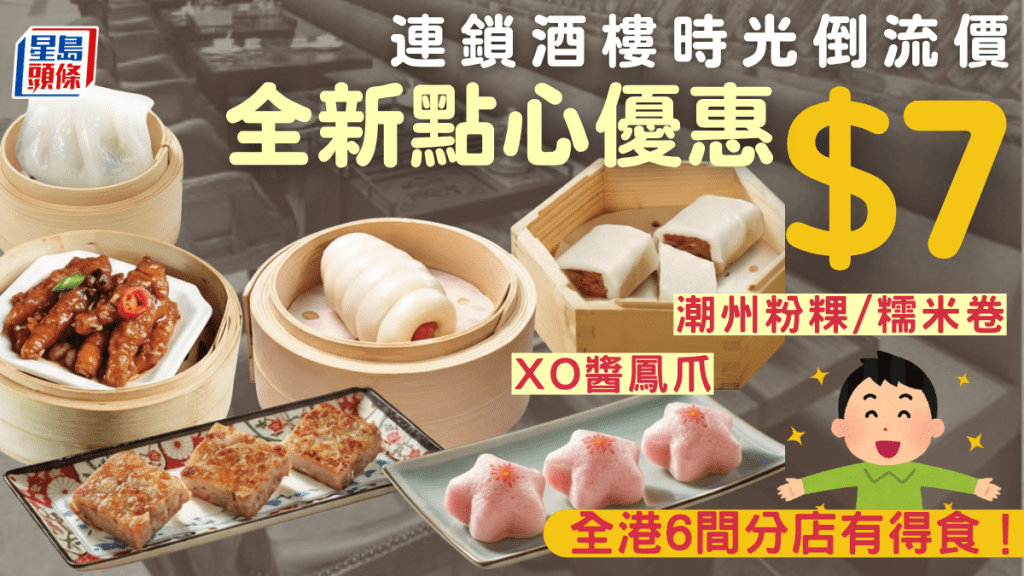 連鎖酒樓全新$7點心優惠！潮州粉粿/糯米卷/XO醬鳳爪 全港6間分店有得食