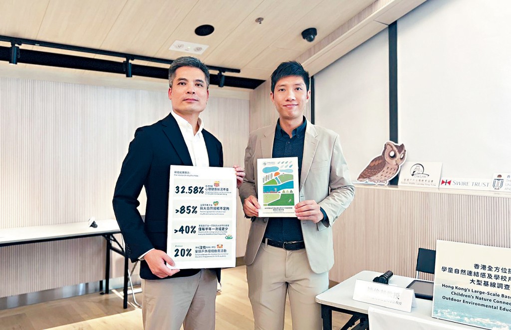 馬昀祺（右）和談儉邦（左）均建議將自然連結感納入學校政策，作為學生成長的指標。