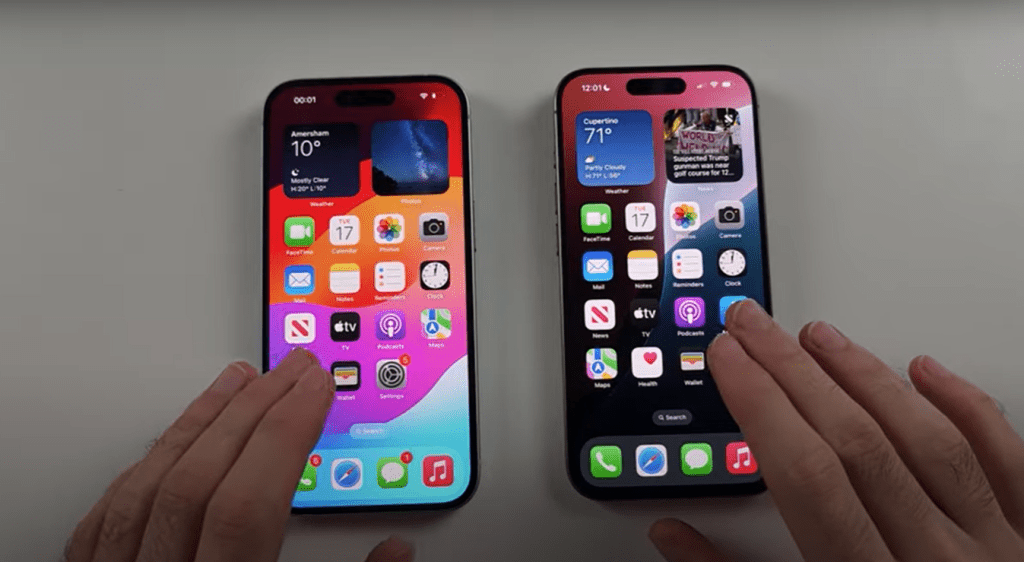 步骤 1：确认两部手机都是iPhone iOS 18系统，并已在联络人名单上；