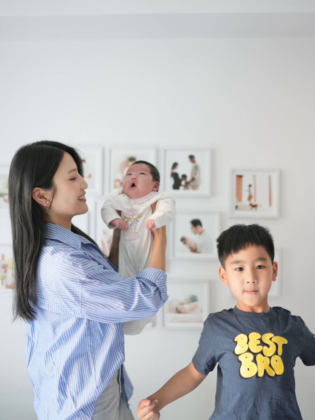 林芊妤的一對仔女得來不易，因此非常愛錫。
