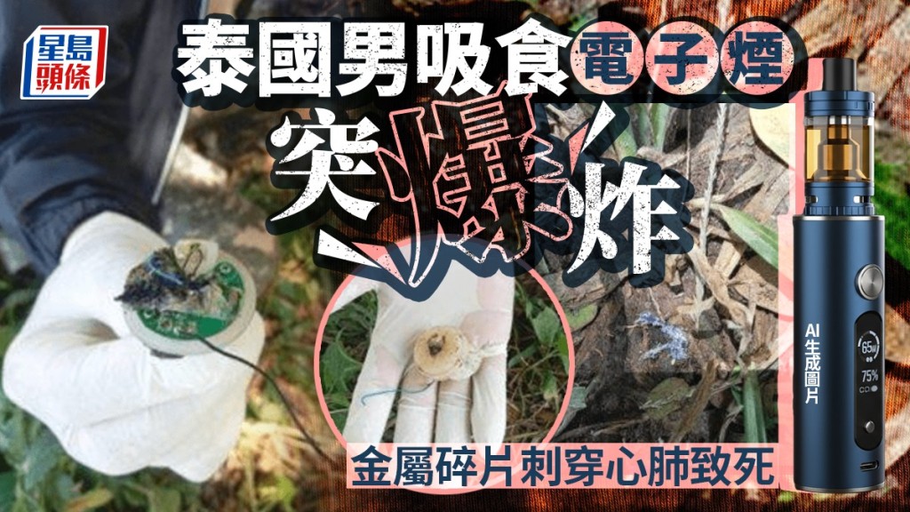 电子烟变夺命隐形炸弹 泰男吸食时突爆炸 金属碎片刺穿心肺瞬间亡