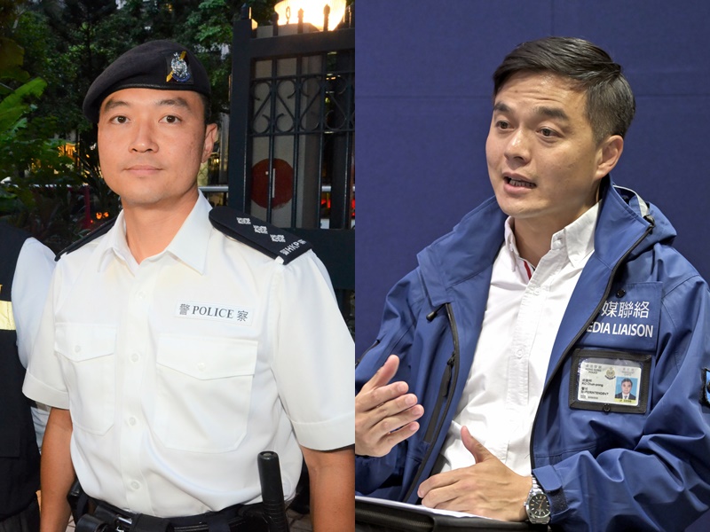 高振邦(右)的職務由總督察張家寶接替。資料圖片